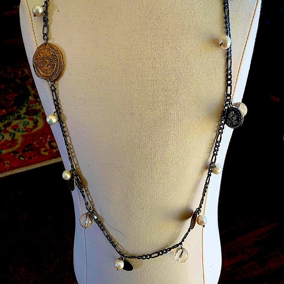 Vintage Roman Coin Costume Boho Necklace - Picture 2 of 5